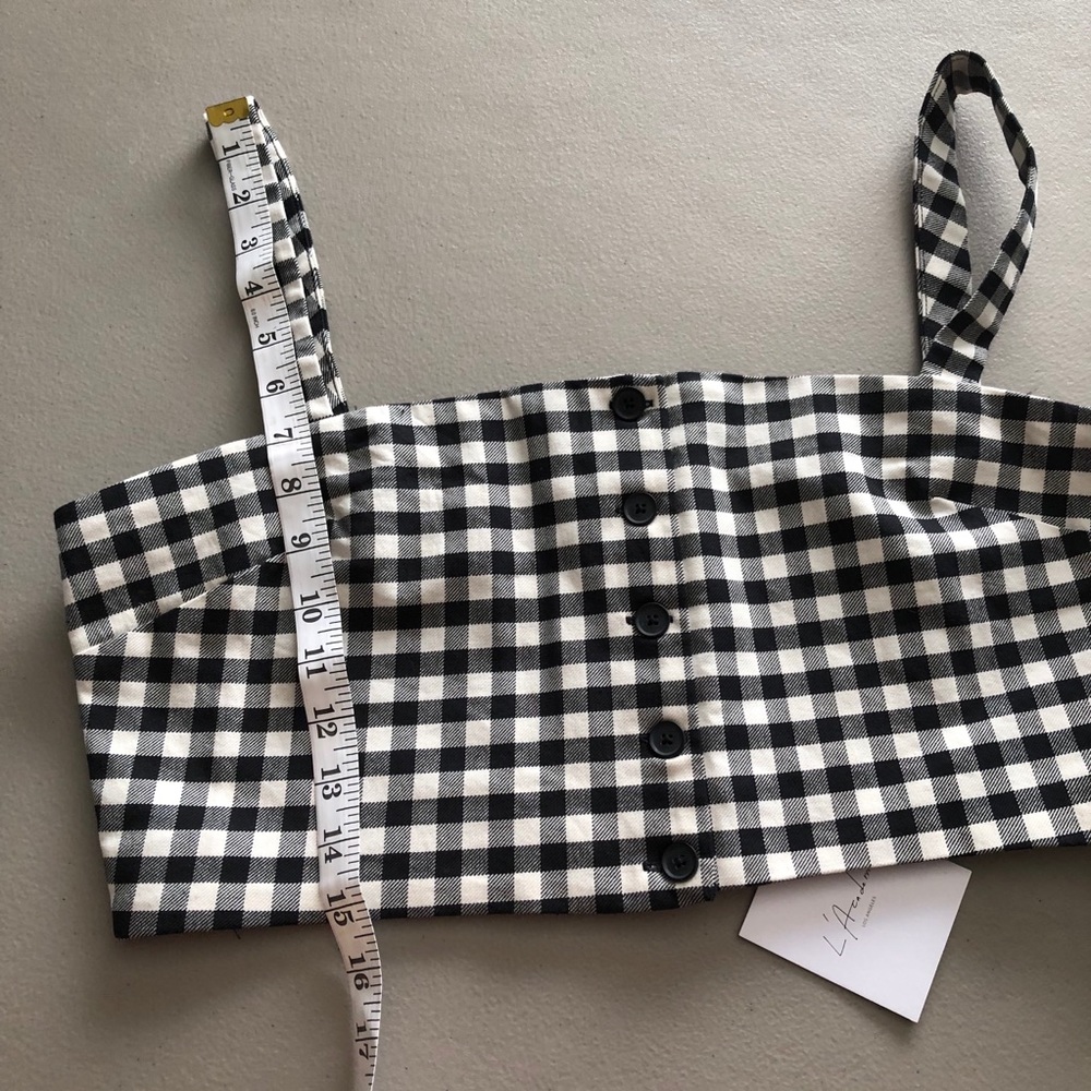 L’Academie Black White Checker Cropped Top XL NWT Coastal Cowgirl - Picture 8 of 11